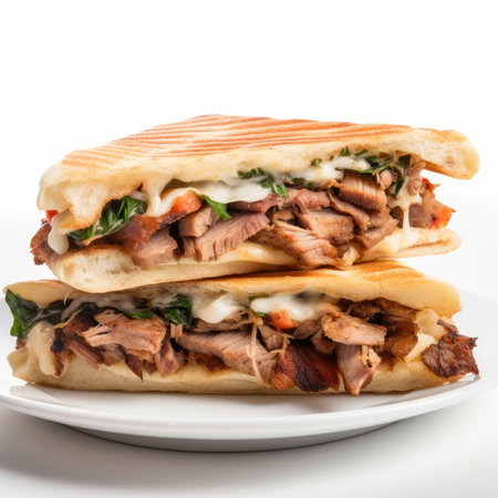 Gyro Sandwich isolated on white background - generated with generative AIの素材
