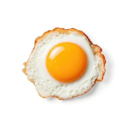 Sunny Side Up Egg isolated on white background - generated with generative AIの素材