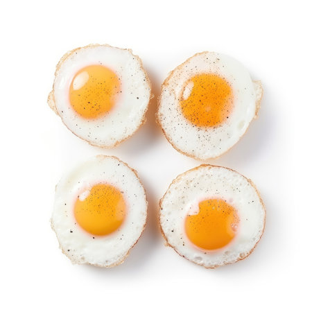 Eggs isolated on white background - generated with generative AIの素材
