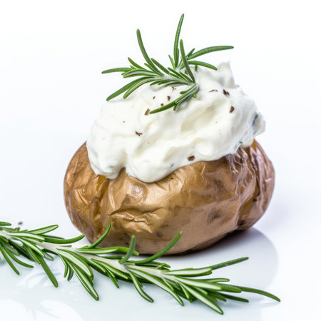 Baked Potato isolated on white background - generated with generative AIの素材