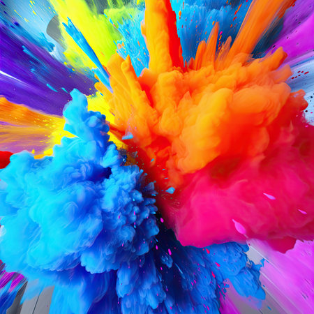 A colorful and creative powder splash was generated. Image generated with Generative AIの素材