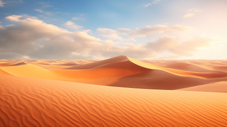 fantastic dunes in the desert at extreme hot summer day - Generative AIの素材