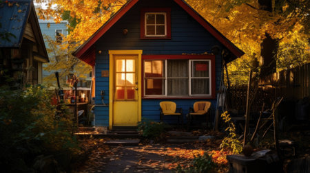 A cabin in the city - Generative AIの素材