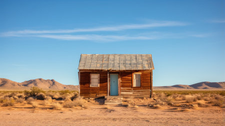 A cabin in the desert - Generative AIの素材