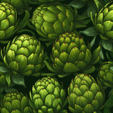 Artichokes as seamless tiles - Generative AIの素材