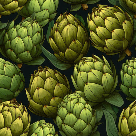 Artichokes as seamless tiles - Generative AIの素材