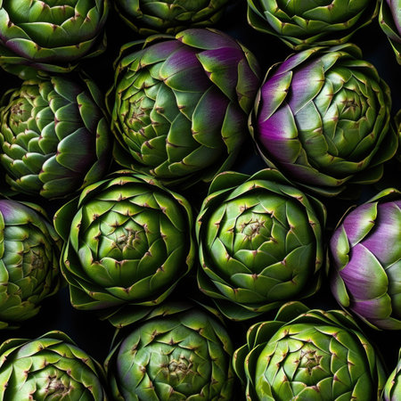 Artichokes as seamless tiles - Generative AIの素材
