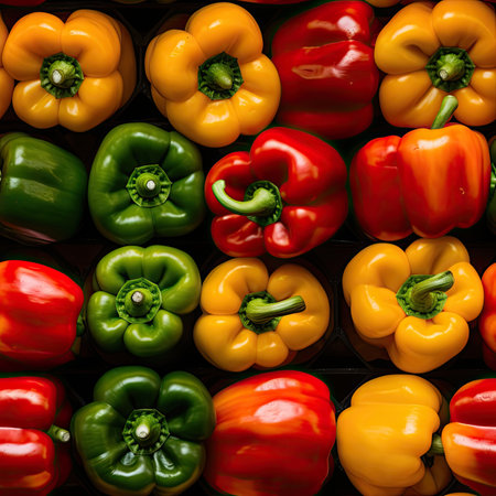 Bell Peppers as seamless tiles - Generative AIの素材
