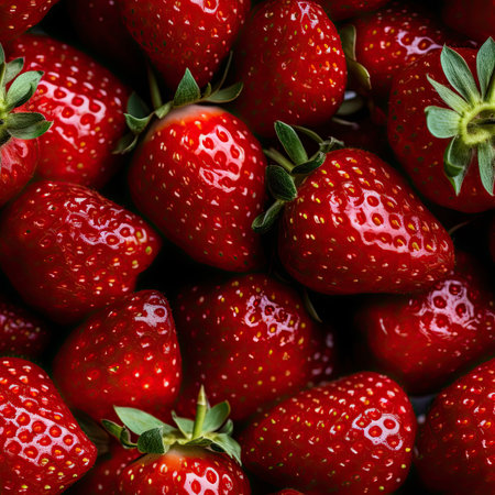 Strawberries as seamless tiles - Generative AIの素材
