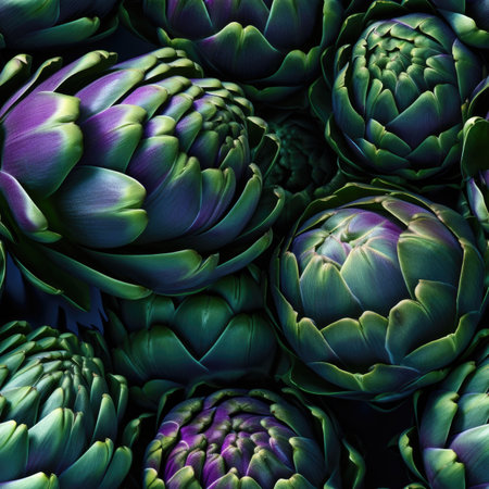 Artichokes as seamless tiles - Generative AIの素材