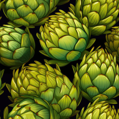 Artichokes as seamless tiles - Generative AIの素材