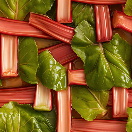 Rhubarb as seamless tiles - Generative AIの素材