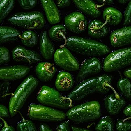 Jalapenos as seamless tiles - Generative AIの素材