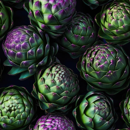 Artichokes as seamless tiles - Generative AIの素材
