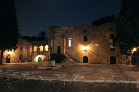 The night scene of Old Rhodes, Rodos, Greeceの写真素材