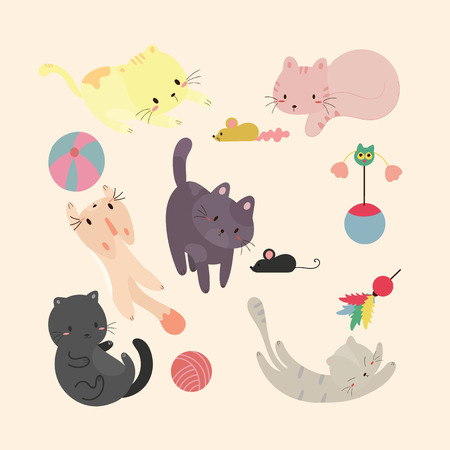 Cute cats.vector setのイラスト素材