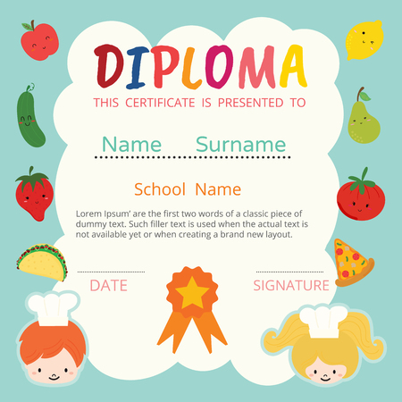 kid diploma vector.のイラスト素材