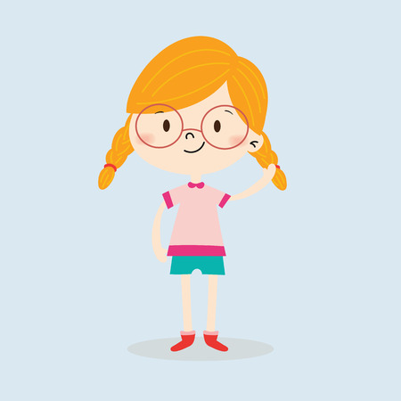 Kid girl characterのイラスト素材