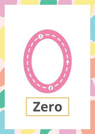 Writing practice number zero.のイラスト素材