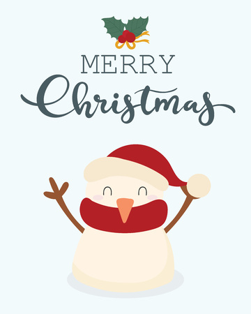 Merry Christmas. snowmanのイラスト素材