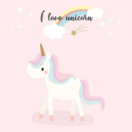 Cute unicorn design. Vector illustration.のイラスト素材