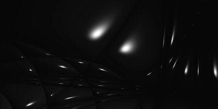 Futuristic black, dark, wallpaper, modern contemporary presentation cover design, beauty volumetric industrial, business background, 3D illustration, 3D renderingの写真素材