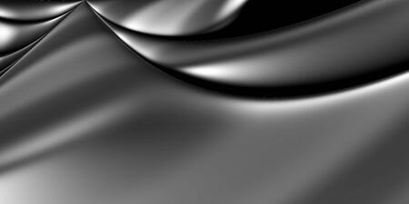 Beauty silver metal modern art concept, 3D rendering, 3D illustration, futuristic contemporary business background, elegant wallpaperの写真素材