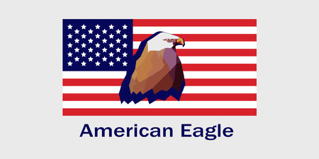 American eagle, force, peace symbol of Unites States of America, American flag illustration,...