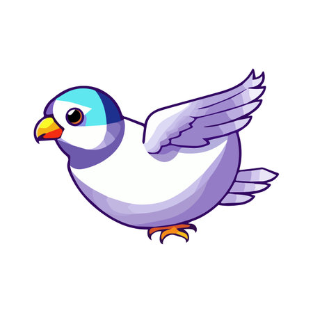 Dove baby bird logo vector design, pigeon vector cute funny character color flat illustration.のイラスト素材