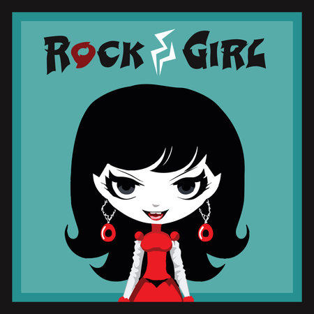 Goth, vintage, retro woman and glamour lady in pop art style, cartoon comic character, fun and artistic modern illustrationのイラスト素材