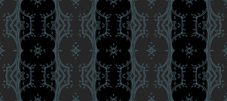 Abstract seamless dark tile. Art deco seamless background. Modern geometric texture and repeating...