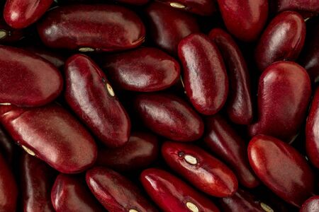 Macro picture of group of red beans close up texture nature pattern background