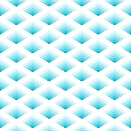 Abstract geometric mesh seamless pattern vector illusion hole background cyan monochrome colorのイラスト素材