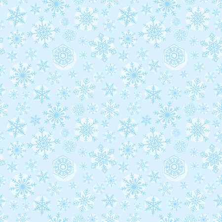 Christmas snowflake seamless pattern, blue backgroundのイラスト素材