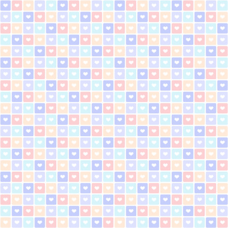 Colorful tiles seamless pattern of hearts