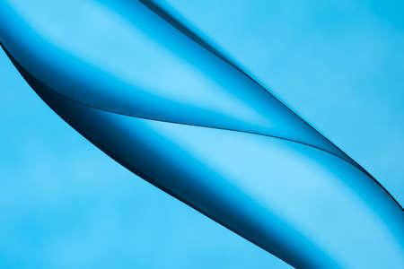 Abstract blue gradient and wave line background presentationの写真素材