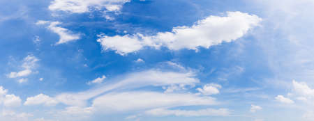 White clouds in the blue sky nature panoramic background imageの写真素材