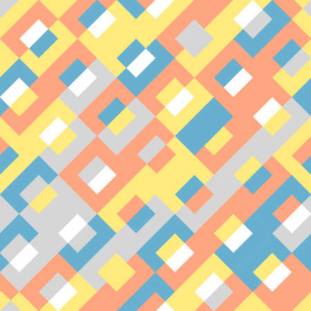 colorful square geometric shape seamless pattern, retro wallpaper, abstract vector background