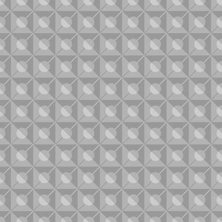 Geometric shape gray monochrome seamless pattern, abstract vector metallic backgroundのイラスト素材