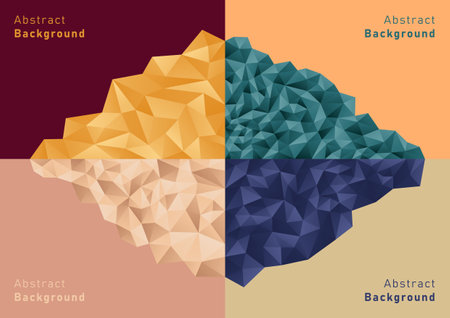 Abstract polygon backgrounds set of 4 geometric wallpaper templates for website, banner, poster.のイラスト素材