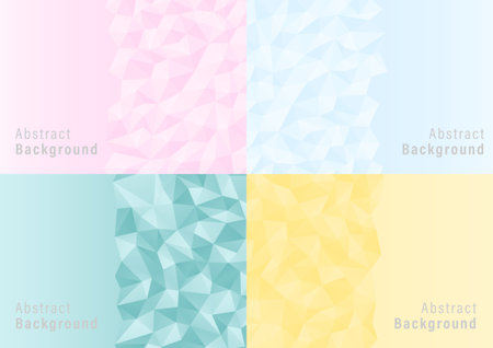 Abstract polygon backgrounds set of 4 geometry design templates for wallpaper, website, banner, poster.のイラスト素材