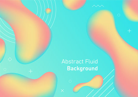 Abstract 3d Fluid Shapes, colorful green gradient background, covers and brochures, vector illustration.のイラスト素材