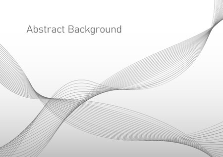 Abstract wave background, flowing wave line gray color on grey gradient background Illustration, future technology concept template for backdorp, wabsite banner, presentation slide, posterのイラスト素材