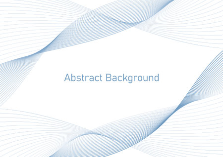 Abstract wave background, flowing wave line blue color on white background Illustration, future technology concept template for backdorp, wabsite banner, presentation slide, posterのイラスト素材