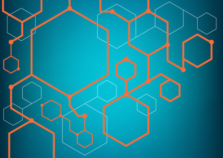 Abstract technology background futuristic concept orange and white line , blue color gradient, for presentation template, web banner, backdrop, poster.のイラスト素材