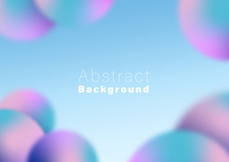 Abstract blurred background, soft sphere shape purple and green gradient color on blue background vector illustration for backdrop, poster, web banner.のイラスト素材