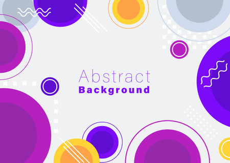 abstract geometric background, colorful geometric circle shape elements on grey background, vector illusttration minimal theme template for backdrop, social media, web sites, banner.のイラスト素材