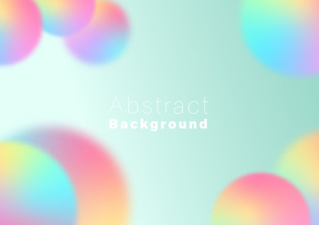 Abstract blurred background, soft round colorful gradient color on green background vector illustration for backdrop, poster, web banner.のイラスト素材