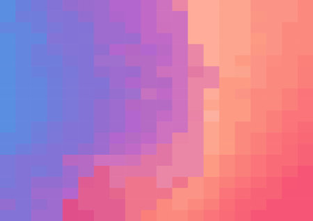 Abstract pixels pattern. geometric mosaic shape background, blue and red color gradient. vector illustration template for wallpaper, wrapping paper, web banner, website, poster.のイラスト素材