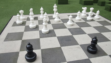 Human's size chess table, Melbourneの写真素材